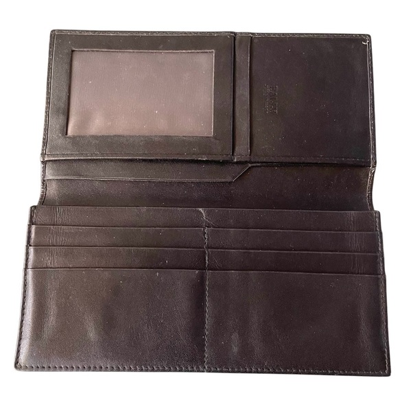 Bally Vintage Bifold Brown Leather Credit Cardholder/Checkbook Mens Wallet - Picture 3 of 7